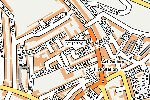 YO12 7PX map - OS OpenMap – Local (Ordnance Survey)