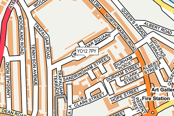 YO12 7PY map - OS OpenMap – Local (Ordnance Survey)