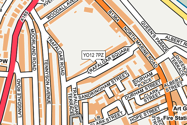 YO12 7PZ map - OS OpenMap – Local (Ordnance Survey)