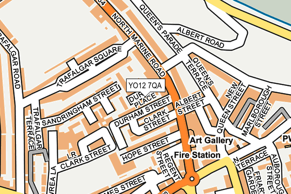 YO12 7QA map - OS OpenMap – Local (Ordnance Survey)
