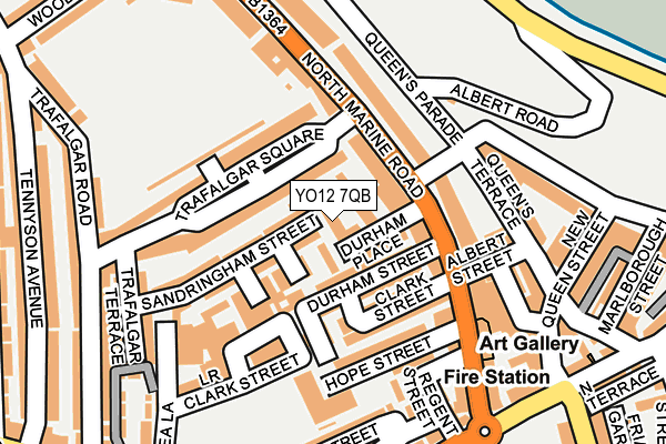 YO12 7QB map - OS OpenMap – Local (Ordnance Survey)