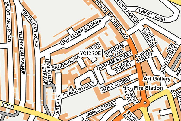 YO12 7QE map - OS OpenMap – Local (Ordnance Survey)