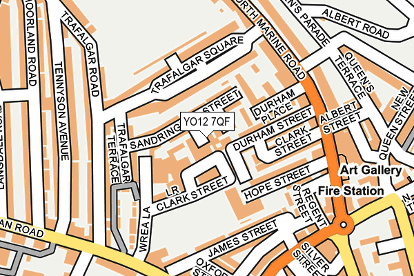 YO12 7QF map - OS OpenMap – Local (Ordnance Survey)