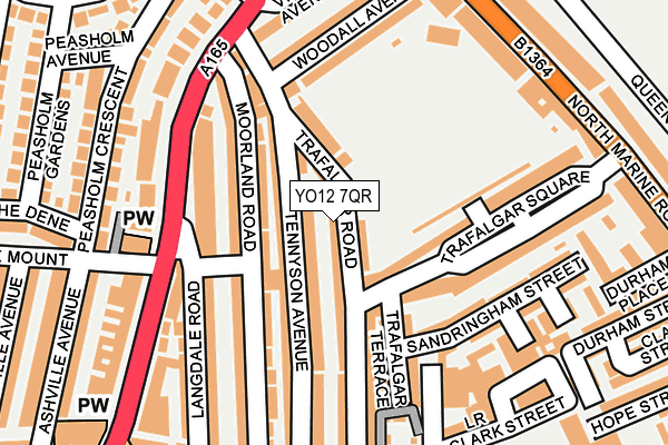 YO12 7QR map - OS OpenMap – Local (Ordnance Survey)