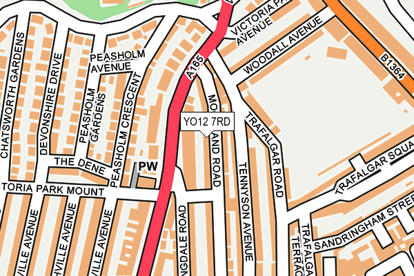 YO12 7RD map - OS OpenMap – Local (Ordnance Survey)