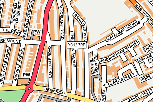 YO12 7RF map - OS OpenMap – Local (Ordnance Survey)