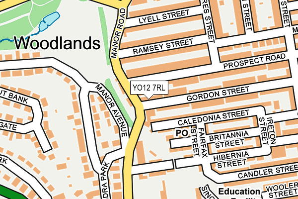 YO12 7RL map - OS OpenMap – Local (Ordnance Survey)