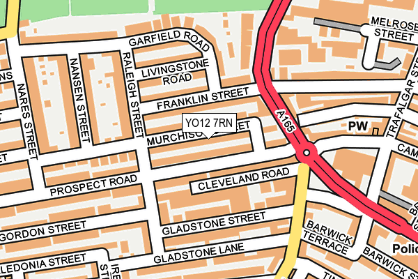 YO12 7RN map - OS OpenMap – Local (Ordnance Survey)