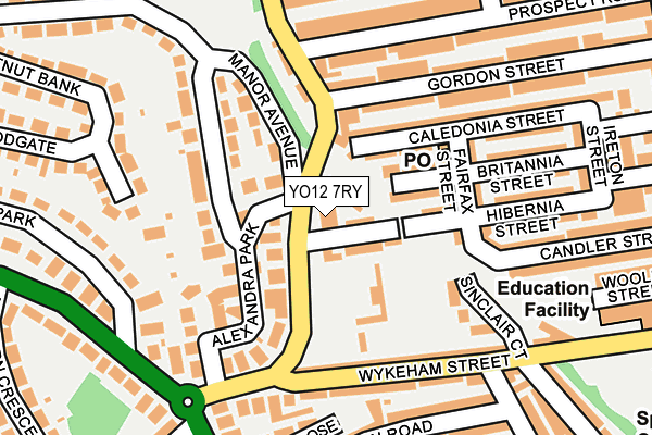 YO12 7RY map - OS OpenMap – Local (Ordnance Survey)
