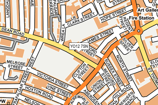 YO12 7SN map - OS OpenMap – Local (Ordnance Survey)