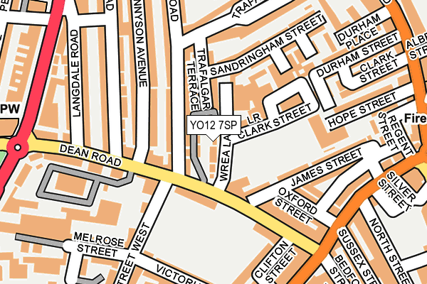 YO12 7SP map - OS OpenMap – Local (Ordnance Survey)