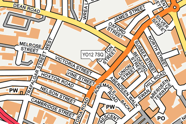 YO12 7SQ map - OS OpenMap – Local (Ordnance Survey)