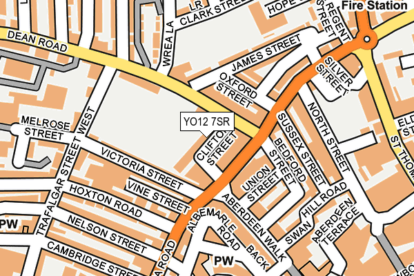 YO12 7SR map - OS OpenMap – Local (Ordnance Survey)