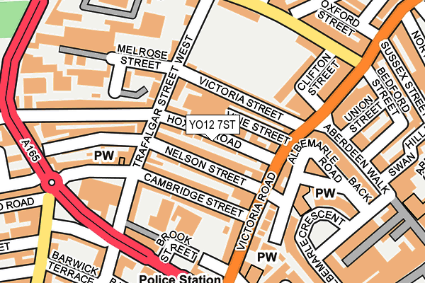 YO12 7ST map - OS OpenMap – Local (Ordnance Survey)