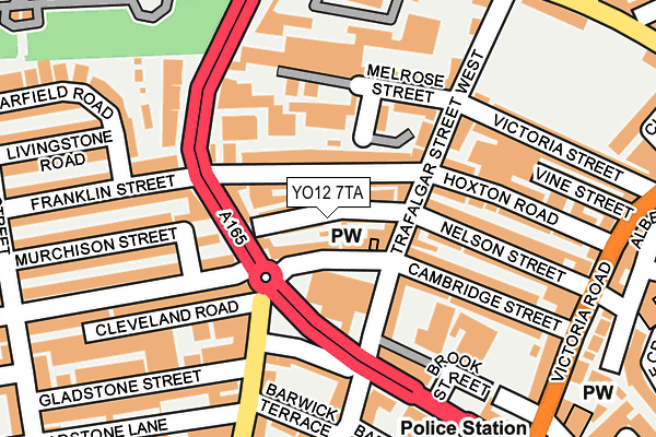 YO12 7TA map - OS OpenMap – Local (Ordnance Survey)