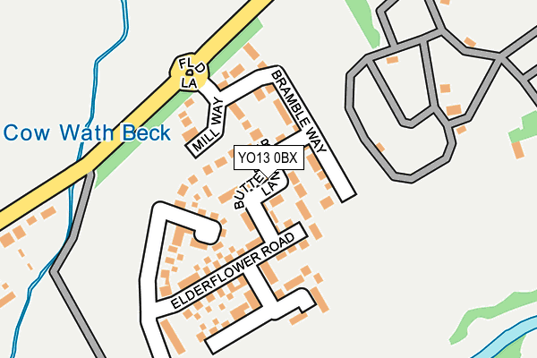 YO13 0BX map - OS OpenMap – Local (Ordnance Survey)