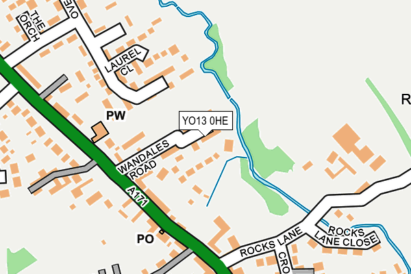 YO13 0HE map - OS OpenMap – Local (Ordnance Survey)