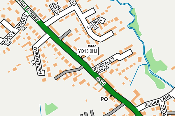 YO13 0HJ map - OS OpenMap – Local (Ordnance Survey)