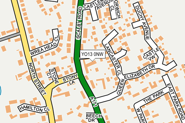 YO13 0NW map - OS OpenMap – Local (Ordnance Survey)