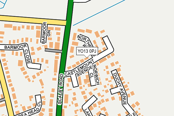 YO13 0PJ map - OS OpenMap – Local (Ordnance Survey)