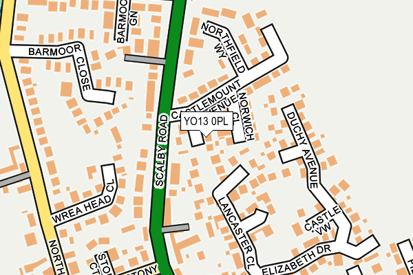 YO13 0PL map - OS OpenMap – Local (Ordnance Survey)