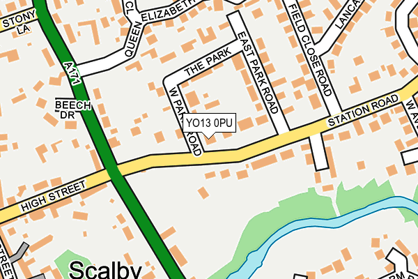 YO13 0PU map - OS OpenMap – Local (Ordnance Survey)