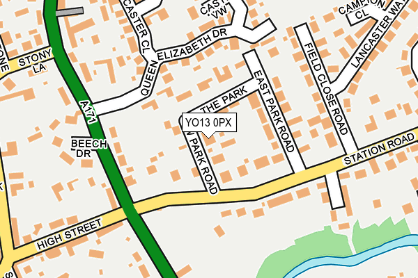 YO13 0PX map - OS OpenMap – Local (Ordnance Survey)