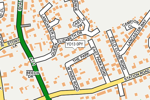 YO13 0PY map - OS OpenMap – Local (Ordnance Survey)