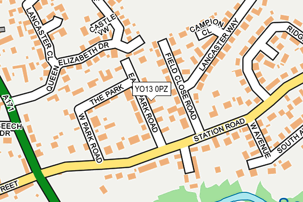 YO13 0PZ map - OS OpenMap – Local (Ordnance Survey)