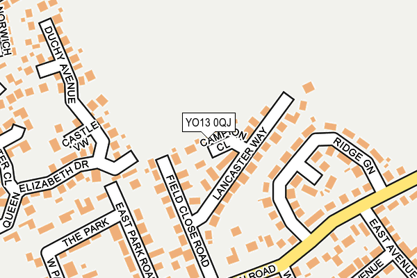 YO13 0QJ map - OS OpenMap – Local (Ordnance Survey)
