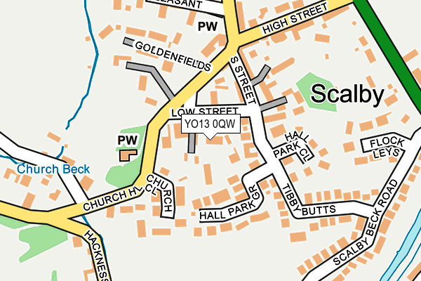 YO13 0QW map - OS OpenMap – Local (Ordnance Survey)