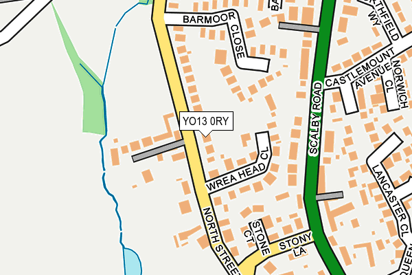 YO13 0RY map - OS OpenMap – Local (Ordnance Survey)