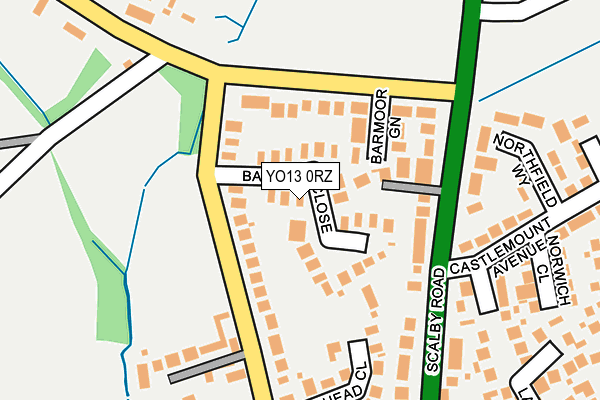 YO13 0RZ map - OS OpenMap – Local (Ordnance Survey)