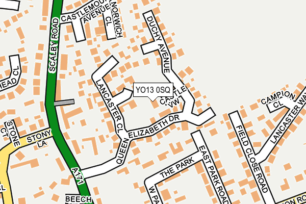 YO13 0SQ map - OS OpenMap – Local (Ordnance Survey)