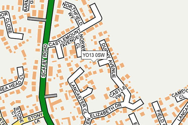YO13 0SW map - OS OpenMap – Local (Ordnance Survey)