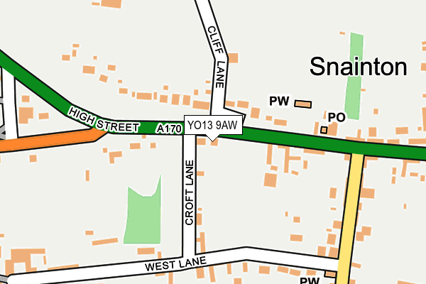 YO13 9AW map - OS OpenMap – Local (Ordnance Survey)