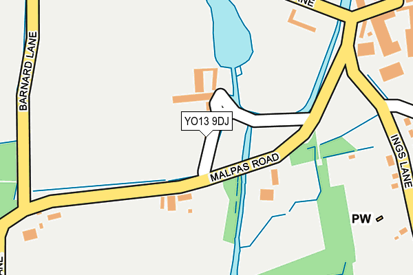 YO13 9DJ map - OS OpenMap – Local (Ordnance Survey)