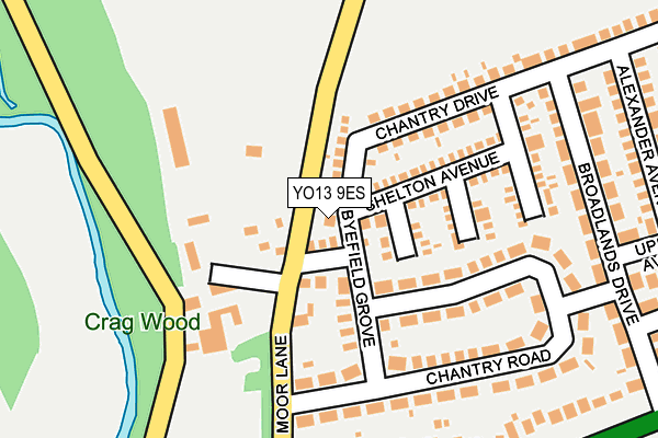 YO13 9ES map - OS OpenMap – Local (Ordnance Survey)