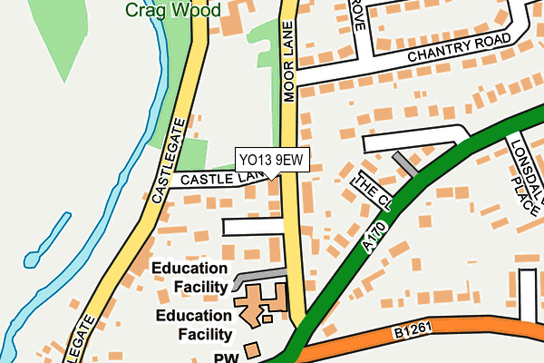 YO13 9EW map - OS OpenMap – Local (Ordnance Survey)