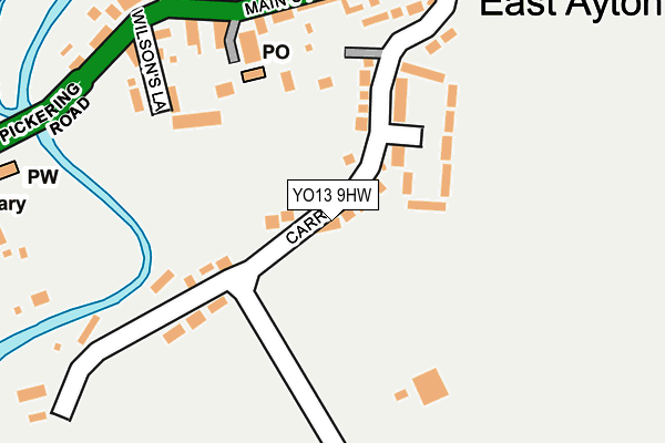 YO13 9HW map - OS OpenMap – Local (Ordnance Survey)