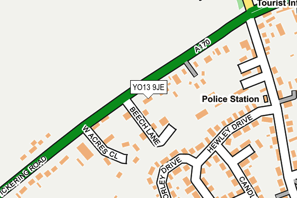 YO13 9JE map - OS OpenMap – Local (Ordnance Survey)