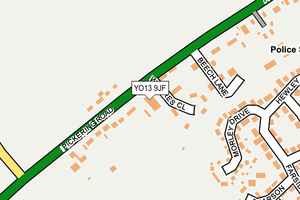 YO13 9JF map - OS OpenMap – Local (Ordnance Survey)