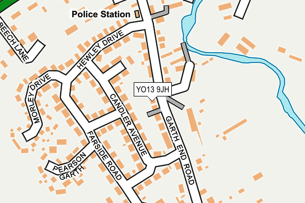 YO13 9JH map - OS OpenMap – Local (Ordnance Survey)
