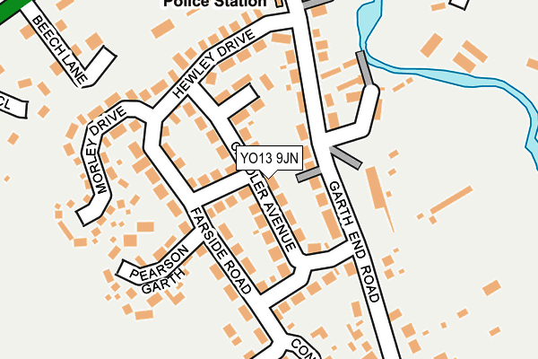 YO13 9JN map - OS OpenMap – Local (Ordnance Survey)