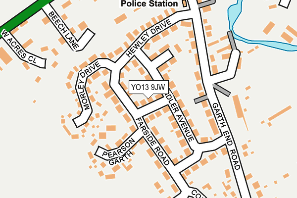 YO13 9JW map - OS OpenMap – Local (Ordnance Survey)