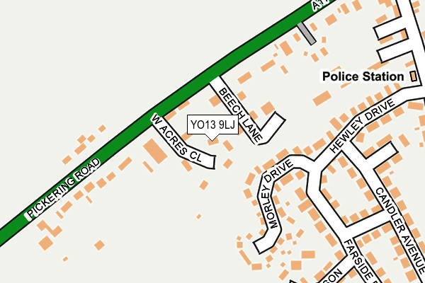 YO13 9LJ map - OS OpenMap – Local (Ordnance Survey)