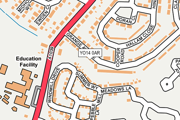 YO14 0AR map - OS OpenMap – Local (Ordnance Survey)