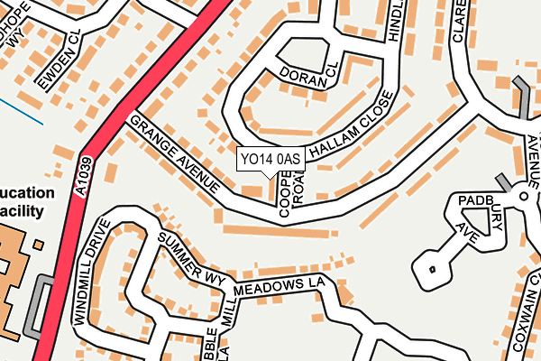 YO14 0AS map - OS OpenMap – Local (Ordnance Survey)