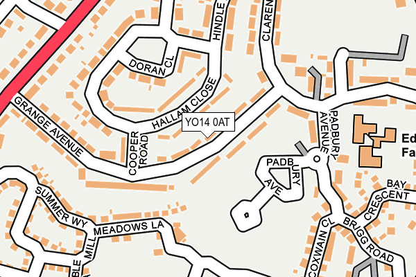 YO14 0AT map - OS OpenMap – Local (Ordnance Survey)