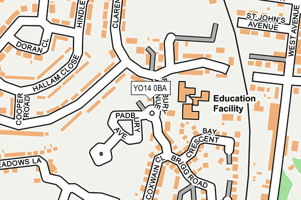 YO14 0BA map - OS OpenMap – Local (Ordnance Survey)